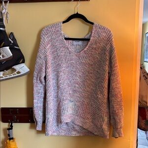 Old Navy Pink Blend Marled Scoop-Neck Sweater